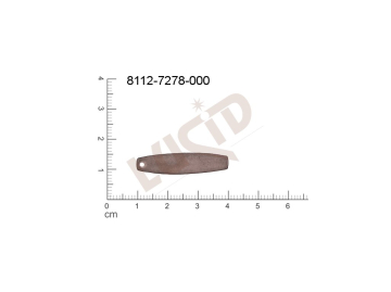 Plochý výsek ostatní s 1 očkem (svěšovací dírkou) 31.0x7.0mm