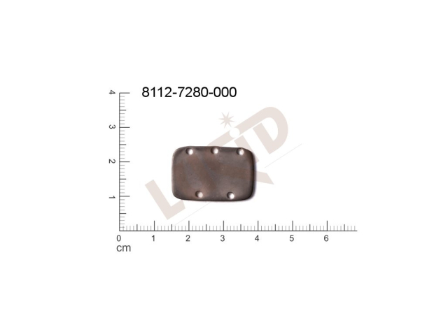 flat cut-out quadrangle other with more loops / attaching holes 23.0x16.0mm