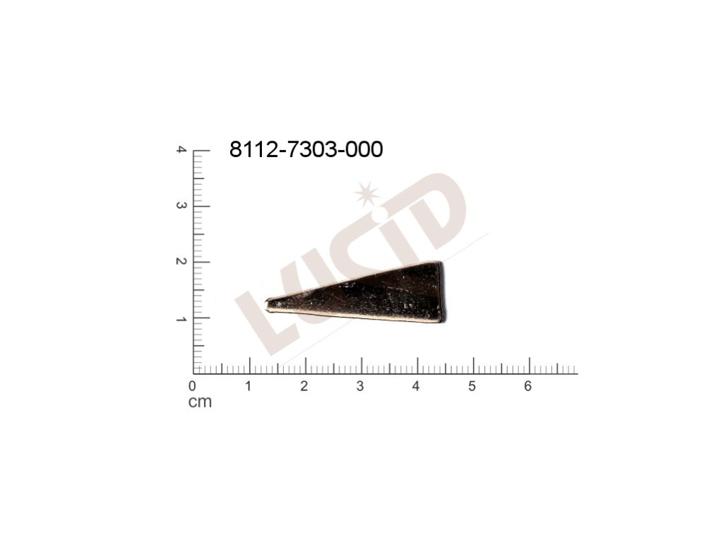 Plochý výsek trojúhelník ostatní bez oček (svěšovacích dírek) 31.0x11.0mm