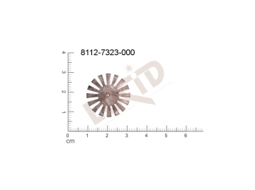 flat cut-out round other without loops / attaching holes 23.0mm