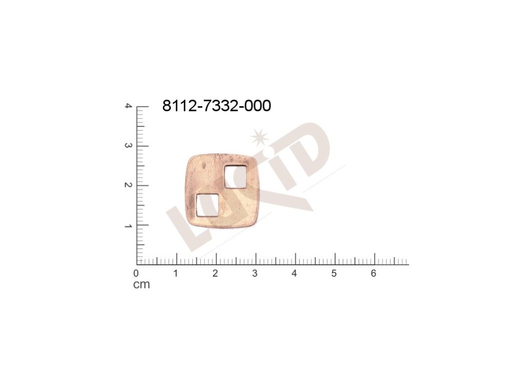 flat cut-out quadrangle other without loops / attaching holes 19.0x19.0mm