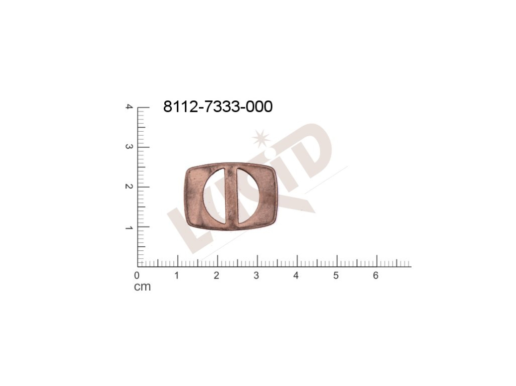 Plochý výsek čtyřúhelníky ostatní bez oček (svěšovacích dírek) 24.0x17.0mm