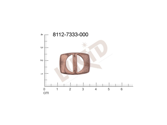 flat cut-out quadrangle other without loops / attaching holes 24.0x17.0mm