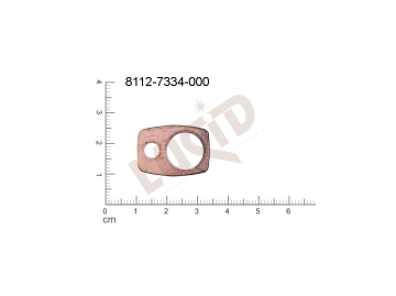 flat cut-out quadrangle other without loops / attaching holes 23.0x17.0mm