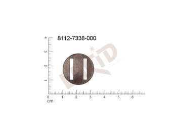 Plochý výsek kulatý bez oček (svěšovacích dírek) 23.0mm