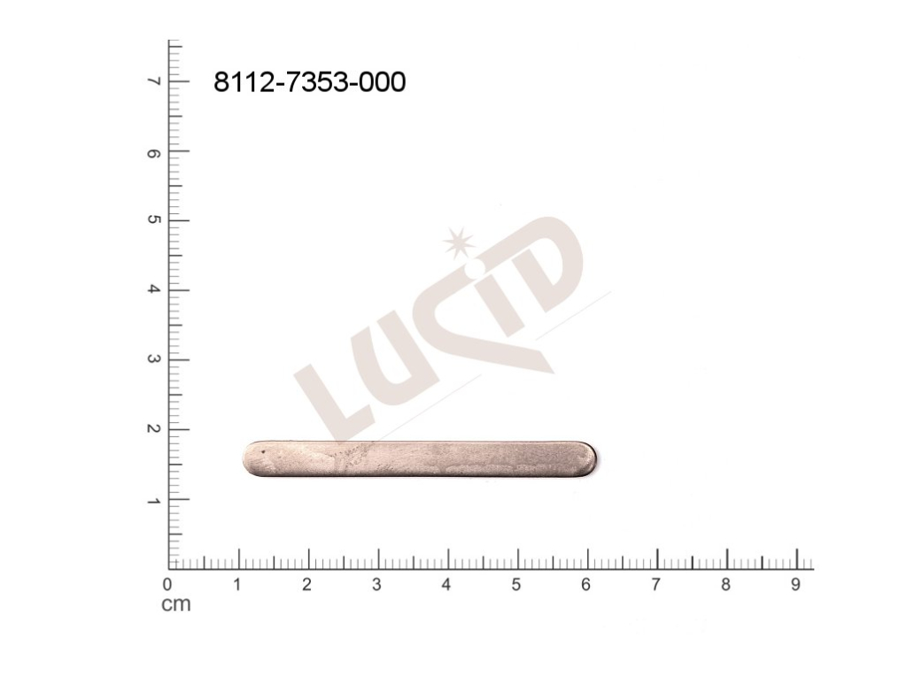 Plochý výsek tyčinka bez oček (svěšovacích dírek) 52.0x6.0mm