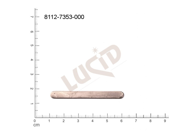 Plochý výsek tyčinka bez oček (svěšovacích dírek) 52.0x6.0mm