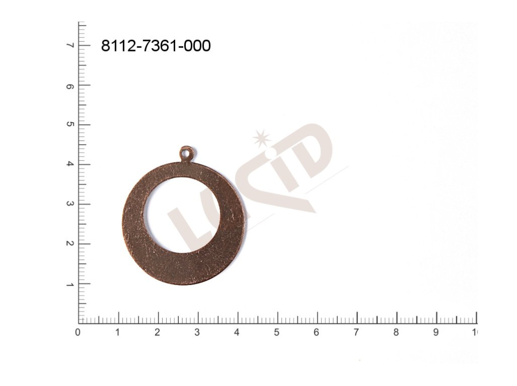 fancy shape round other with 1 loop / attaching hole 35.0x32.0mm