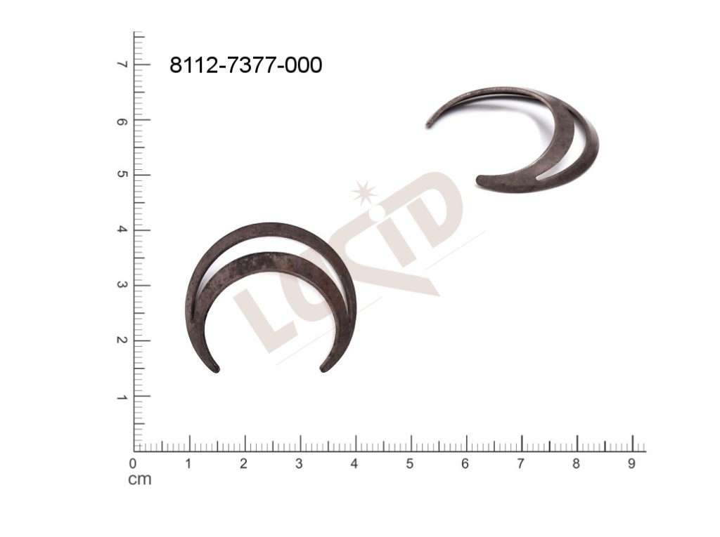 Tvarový výlisek půlměsíc ostatní bez oček (svěšovacích dírek) 31.0x27.0mm