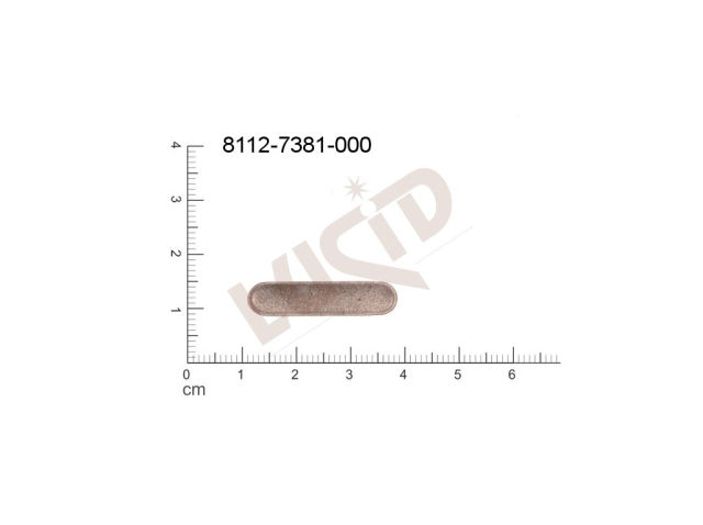 Plochý výsek oválné ostatní bez oček (svěšovacích dírek) 26.0x6.0mm