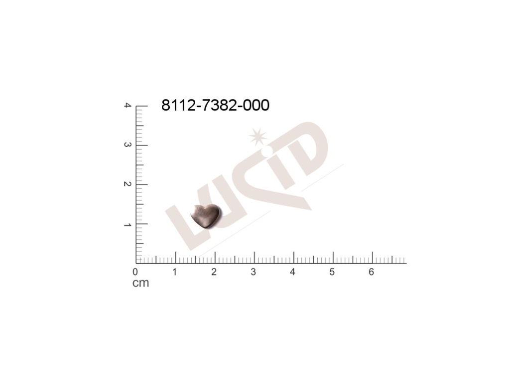 Tvarový výlisek srdíčka bez oček (svěšovacích dírek) 8.0x7.0mm