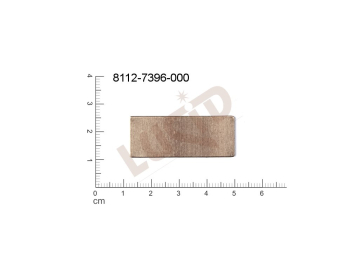 flat cut-out quadrangle other without loops / attaching holes 38.0x15.0mm