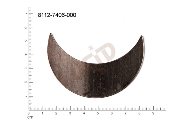 flat cut-out halfmoons other without loops / attaching holes 70.0x25.0mm