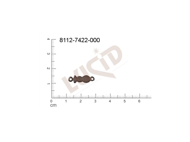 Svěšovací díl/tyčinka s 2-ma očky 18.0x6.0mm