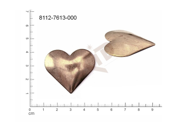 fancy shape hearts other without loops / attaching holes 36.5x33mm