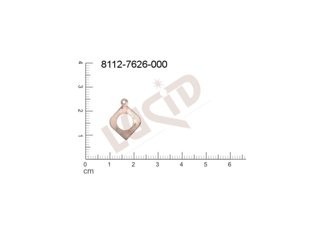 fancy shape quadrangle other with 1 loop / attaching hole 17.0x14.0mm