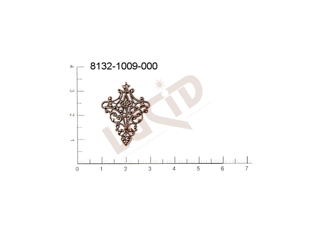 Filigree, fancy shape, other , without  loops 25.0x20.0mm