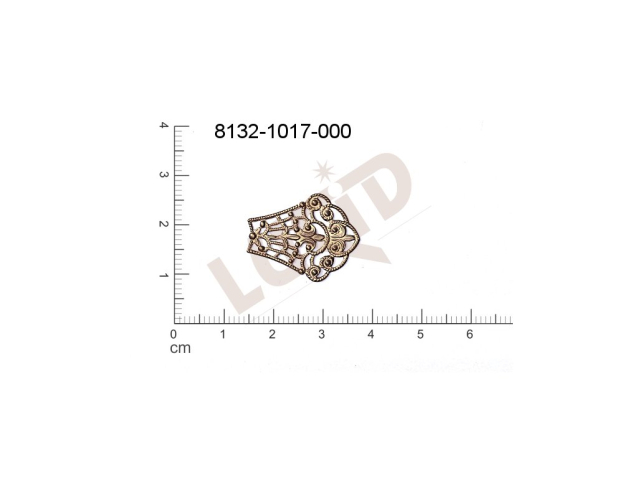 Filigree, fancy shape, other , without  loops 22.0x18.0mm