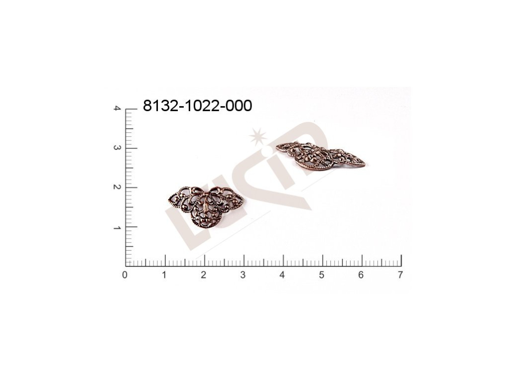 Filigree, fancy shape, other , without  loops 20.0x 10.0mm