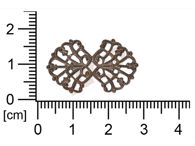 Filigree, fancy shape, other with 2 loops 40.0x8.0mm