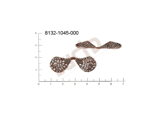 Filigree, fancy shape, ribbons, without  loops , cut-out 39.0x13.0mm