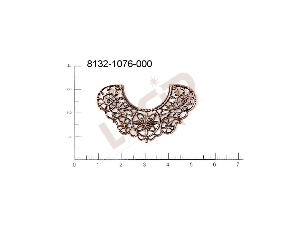 Filigree, fancy shape, other , without  loops 42.0x14.0mm