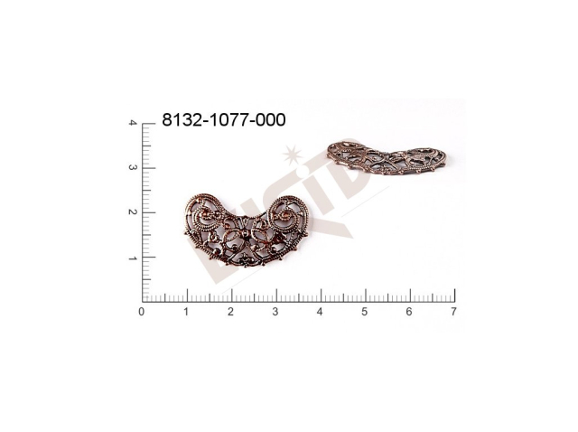 Filigree, fancy shape, other , without  loops 28.0x12.0mm