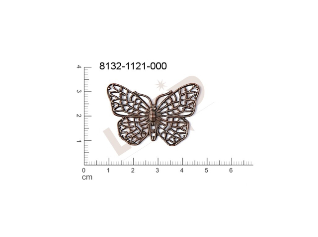 Filigree, fancy shape, animals, butterflies , without  loops 39.0x26.0mm