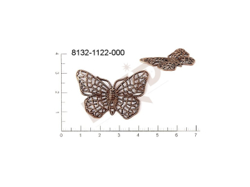 Filigree, fancy shape, animals, butterflies , without  loops 37.0x 20.0mm