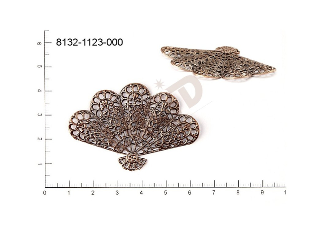 Filigree, fancy shape, fans, without  loops, cut-out