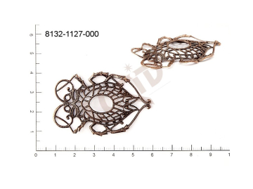 Filigree, fancy shape, animals, beetles and other insects , without  loops 50.0x 33.0mm