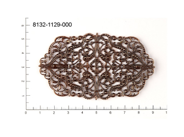 Filigree, fancy shape, oval, without  loops 81.0x47.0mm