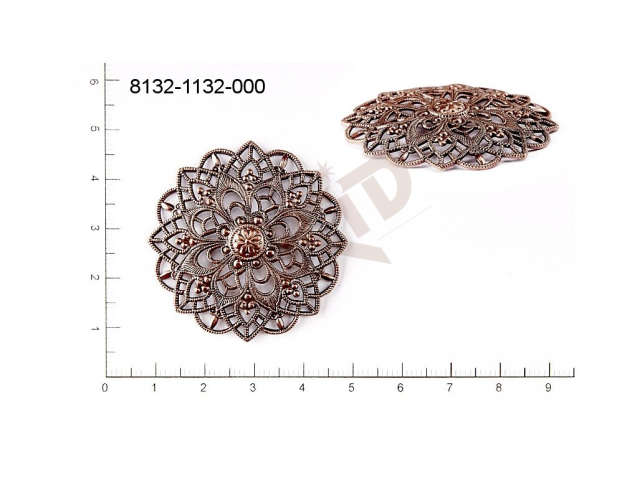 Filigree, fancy shape, round, without  loops 40.0mm