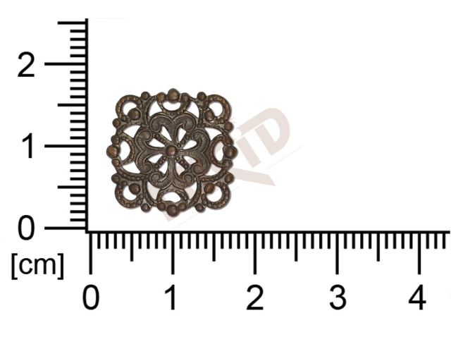 Filigree, fancy shape, quadrangle, without  loops 15.0x 15.0mm