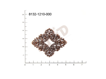 Filigree, fancy shape, quadrangle, without  loops 42.0x35.0mm