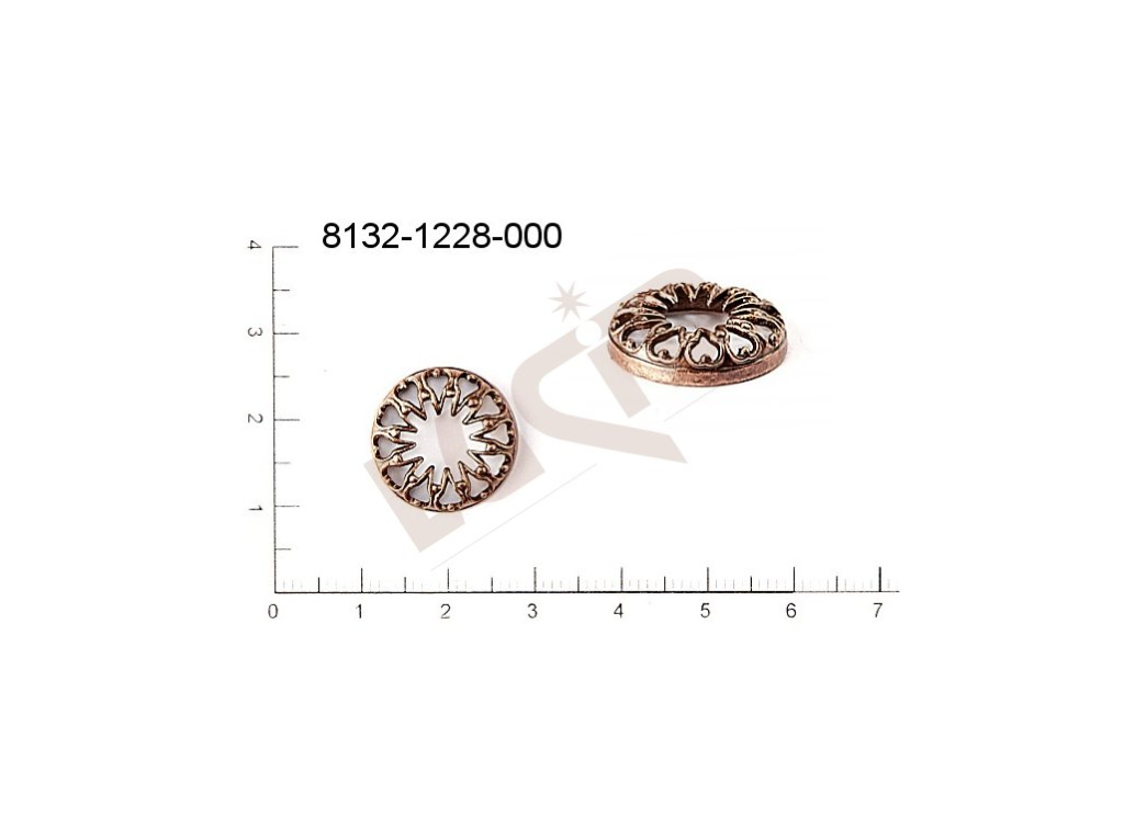 Filigree, fancy shape, round, without  loops 28.0x4.0mm