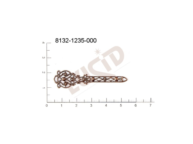 Filigrán, tvarový výlisek, ostatní, 50x12mm, prořezávaný, tvarovaný