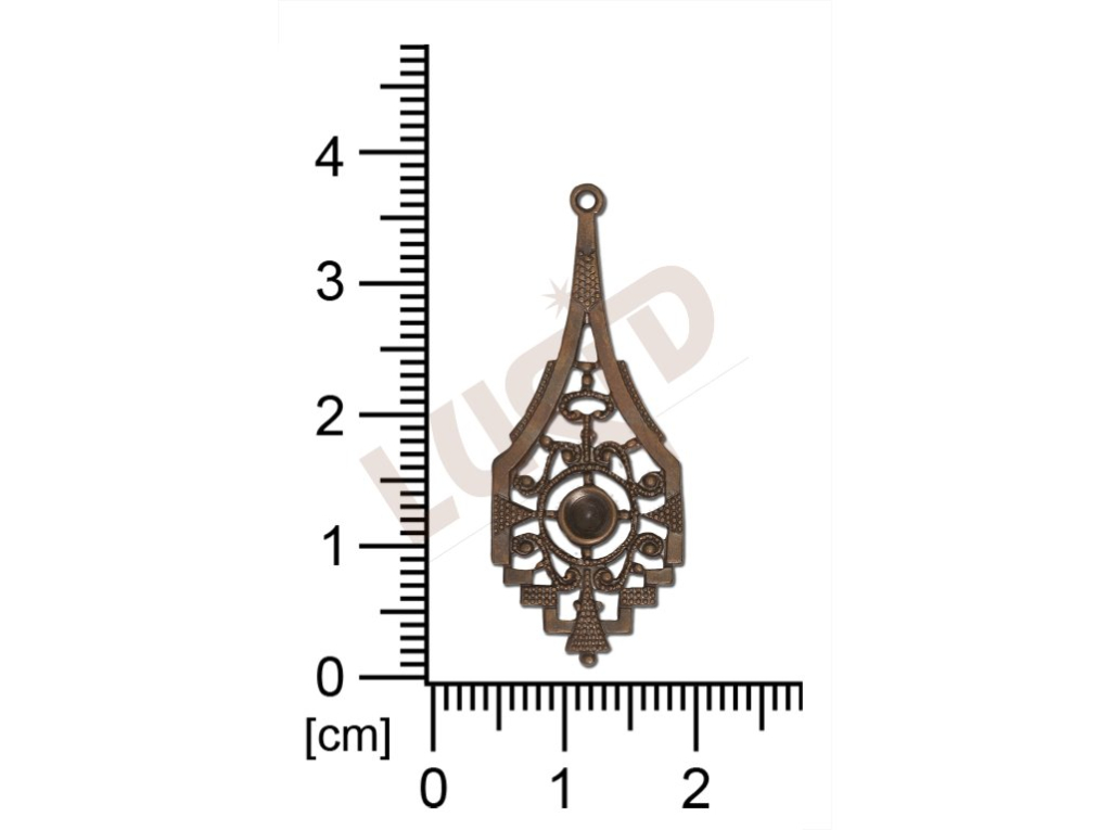 Filigrán, tvarový výlisek, ostatní, s 1 očkem , 36x15mm, prořezávaný