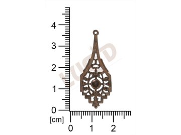 Filigree, stamped shape, (other), 36x15mm, cut-out, with loop 