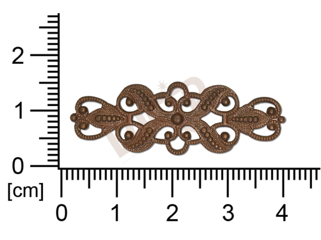 Filigree, fancy shape, oval, 39x12mm, cut-out