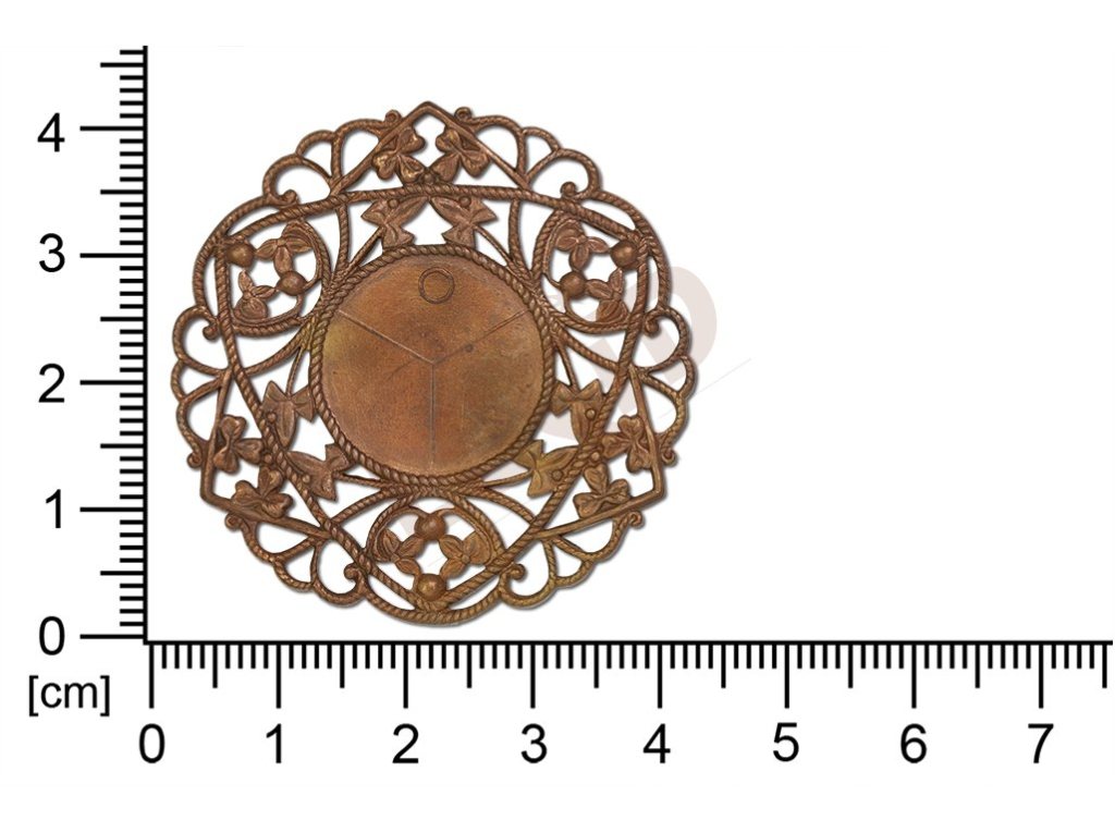 Filigree, stamped shape, (round), 40x40mm, cut-out