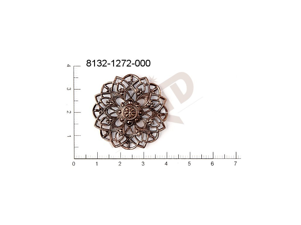 Filigree, stamped shape, flower, 30x30mm, cut-out