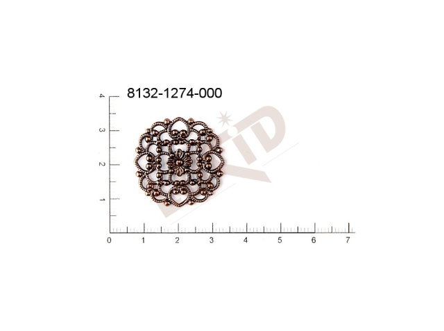 Filigree, stamped shape, (round), 26x26mm, cut-out