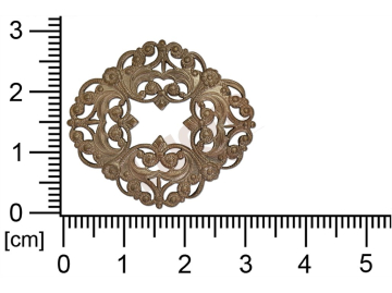 Filigree, fancy shape, oval, 31x28mm, cut-out