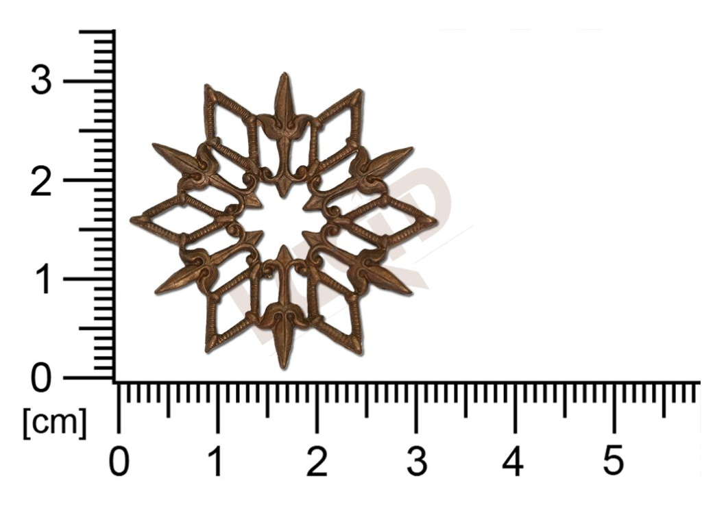 Filigree, stamped shape, (snowflake), 30x30mm, cut-out