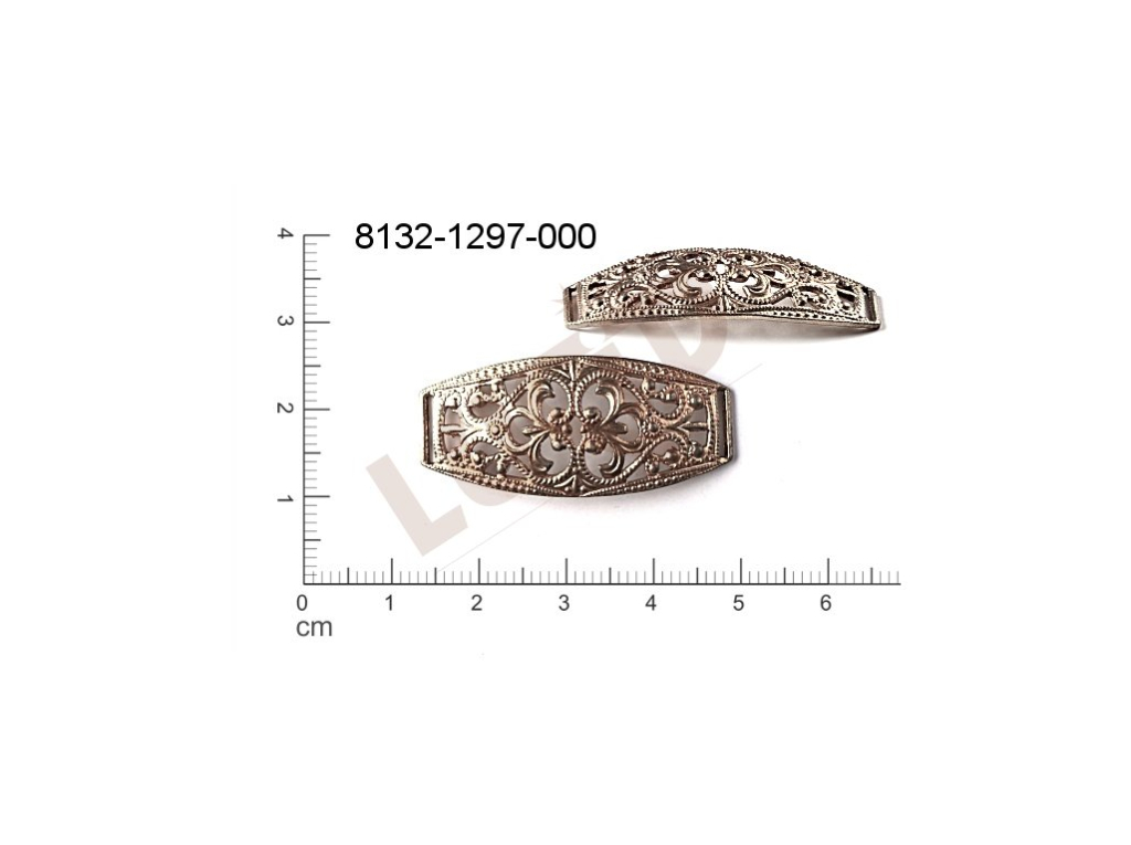 Filigree, fancy shape, other , without  loops 37.0x16.0mm