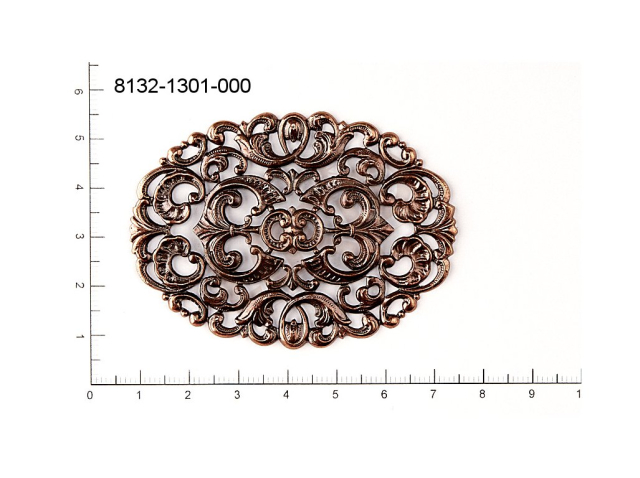 Filigree, fancy shape, oval, without  loops 66.0x46.0mm