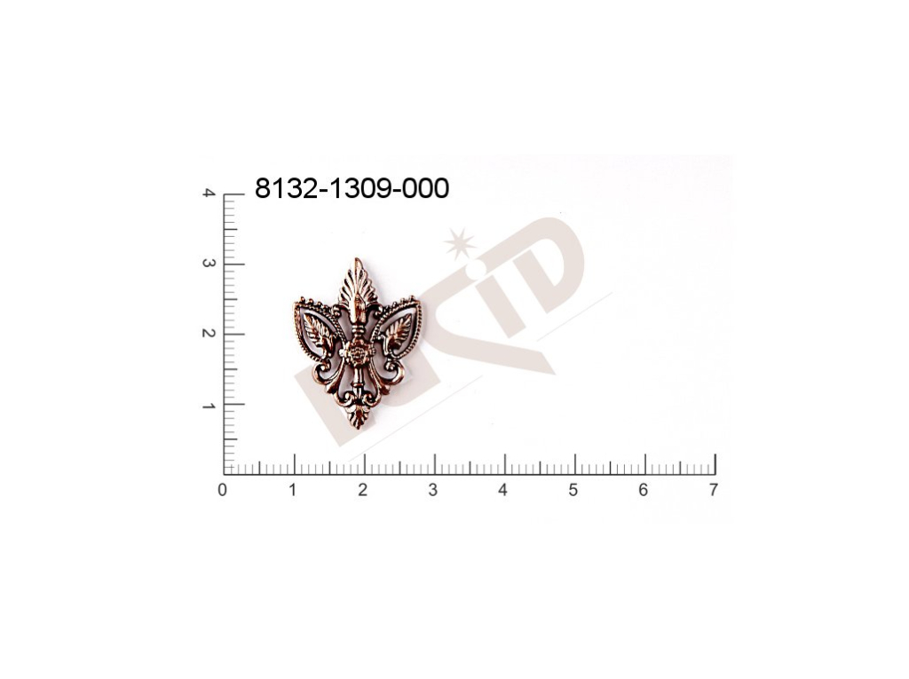 Filigree, fancy shape, other , without  loops 25.0x18.0mm