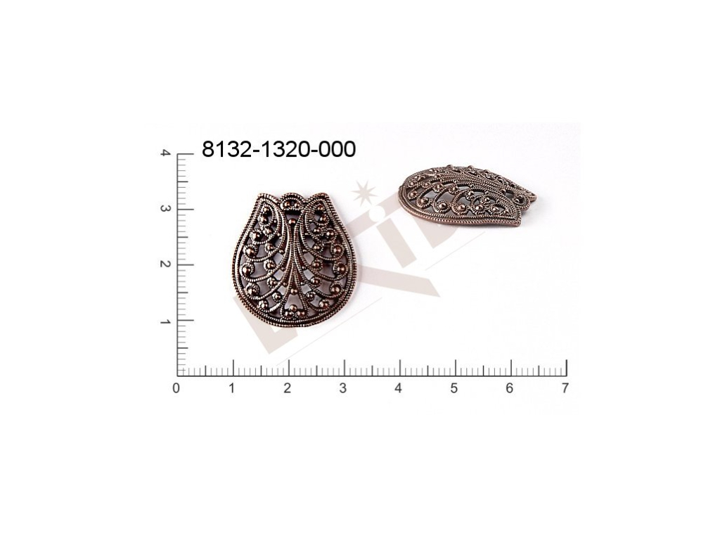 Filigree, fancy shape, other , without  loops 24.0x22.0mm