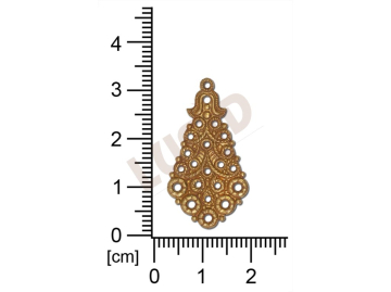 Filigrán, tvarový výlisek, ostatní,  s 1 očkem , 31x17mm, prořezávaný